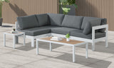 Nizuc - Outdoor Patio 4 Piece Modular Sectional With White Frame