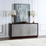 Geranio - Console Cabinet - Metallic Silver & Walnut