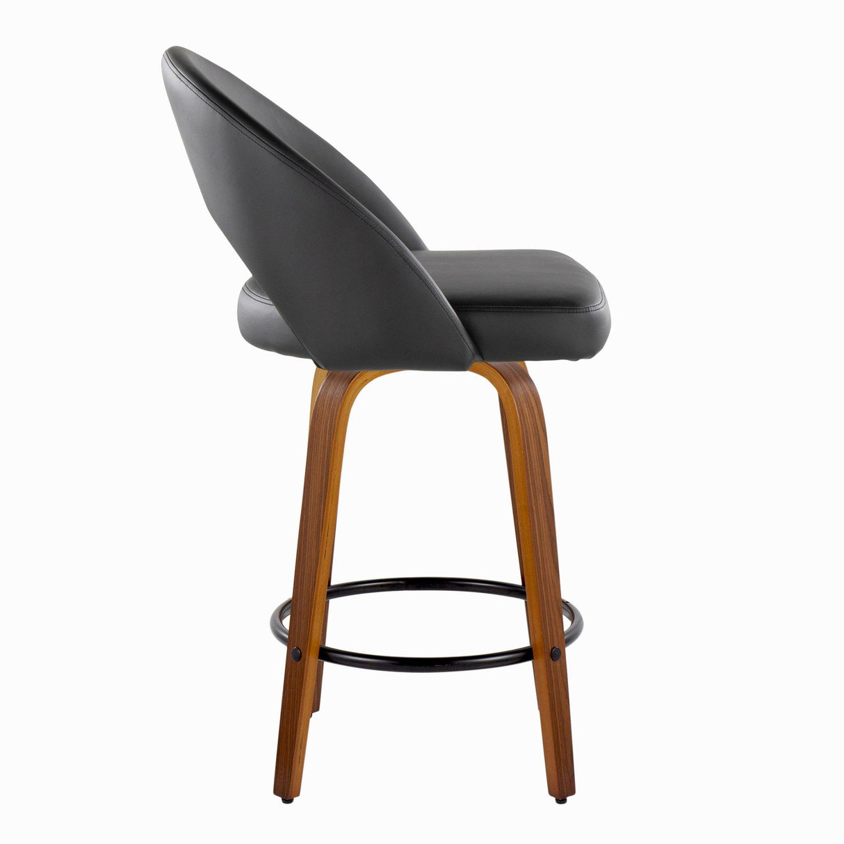 Renee - Upholstered Fixed-Height Barstool (Set of 2) - Walnut Wood Base