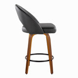 Renee - Upholstered Fixed-Height Barstool (Set of 2) - Walnut Wood Base