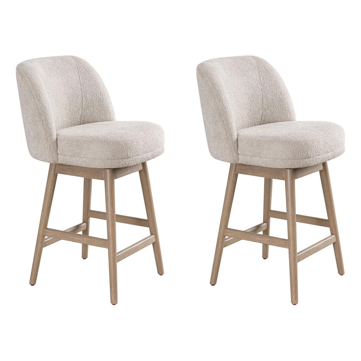 Sadie - Solid Wood Upholstered 26" Counter Height Swivel Barstool