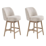 Sadie - Solid Wood Upholstered 26" Counter Height Swivel Barstool