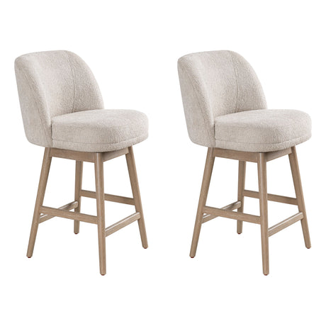 Sadie - Solid Wood Upholstered 26" Counter Height Swivel Barstool