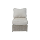 Wicker Outdoor Sectional With Weather Resistant Cushions And Table