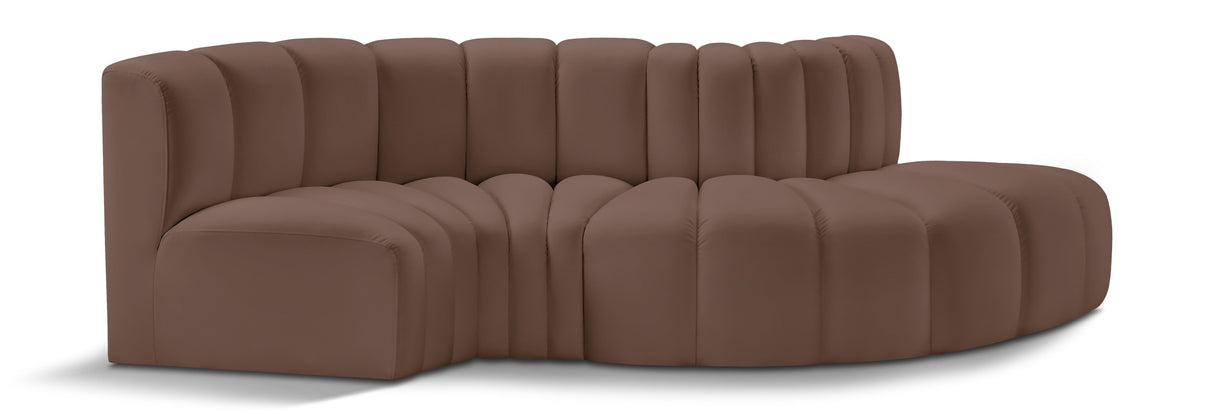 Arc - Faux Leather 4 Piece L-Shaped Modular Sofa