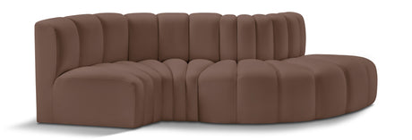 Arc - Faux Leather 4 Piece L-Shaped Modular Sofa