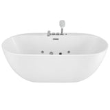 Xavier - Single Person AcrylicCorner Massage Bathtub, Featuring A Gfci Plug, Ul Certified Pump, Upc Certified Drain, And Swivel Faucet - Milk White