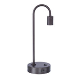 Cane - Tube Metal Task Lamp With USB - Gray Slate