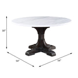 Gerardo - Dining Table - White Marble Top & Weathered Espresso