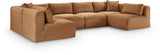 Shaggy - Fabric 6 Piece Modular U-Shaped Armless Sectional