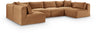 Shaggy - Fabric 6 Piece Modular U-Shaped Armless Sectional