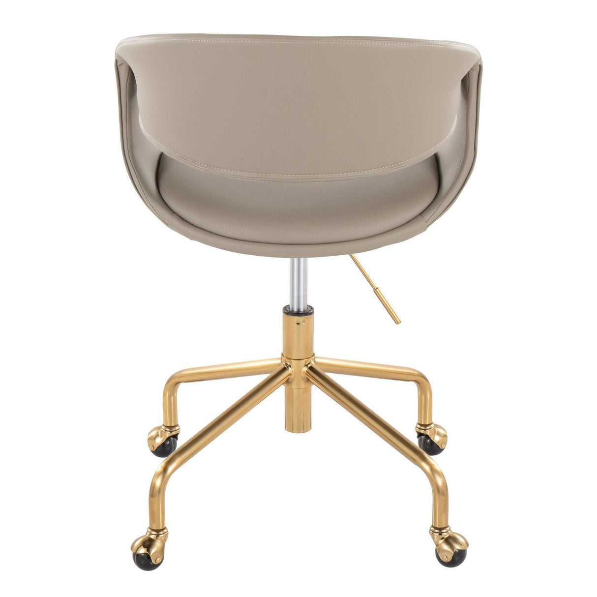 Curvo - Upholstered Task Chair - Gold Metal Base