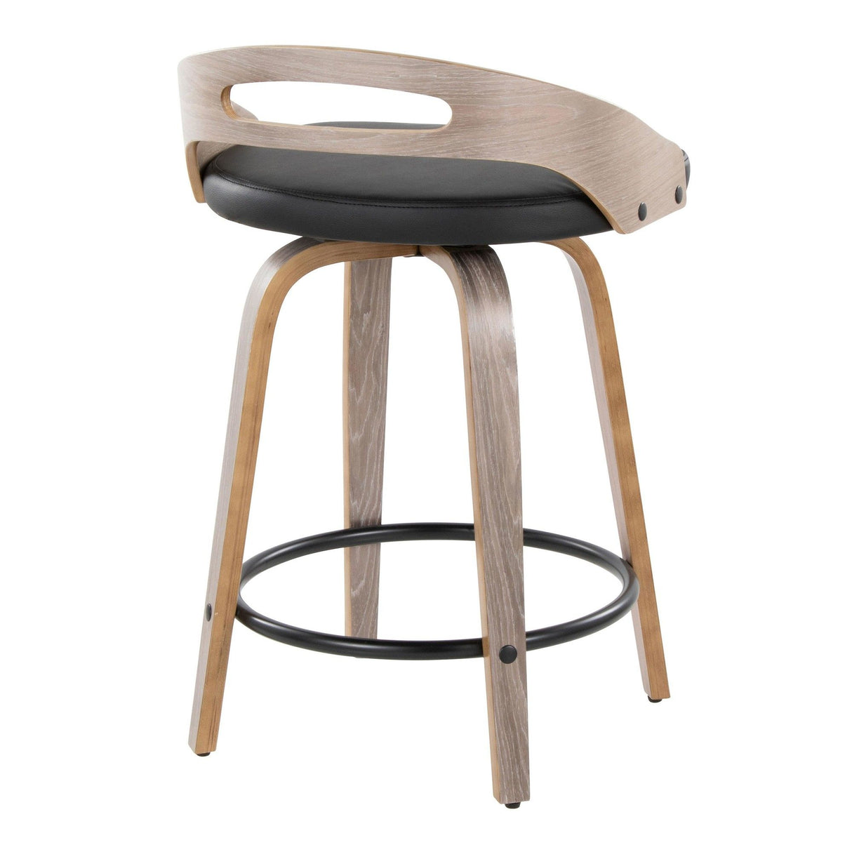 Cassis - Modern Fixed-Height Swivel Counter Stool With Light Gray Frame (Set of 2)