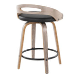 Cassis - Modern Fixed-Height Swivel Counter Stool With Light Gray Frame (Set of 2)
