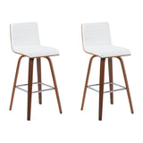 Vienna - Modern Swivel Bar Height Stool - Walnut Finished Wood Frame