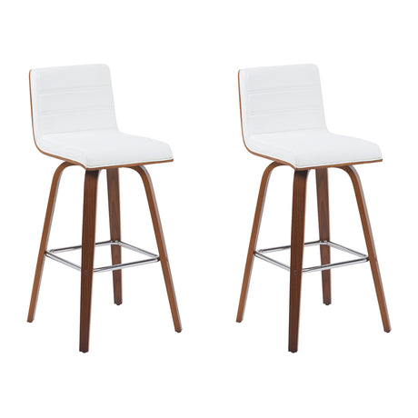 Vienna - Modern Swivel Bar Height Stool - Walnut Finished Wood Frame