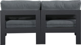 Nizuc - Outdoor Patio 2 Seat Armless Modular Sofa With Gray Frame