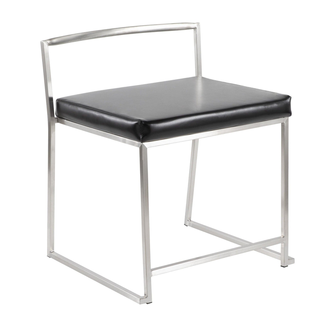 Fuji - Contemporary Stackable Dining Chair (Set of 2) - Silver Frame