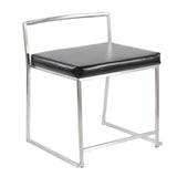 Fuji - Contemporary Stackable Dining Chair (Set of 2) - Silver Frame