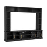 All-In-One Entertainment Center With Bookshelves & Tempered Glass Doors, TV Console Unit For Living Room