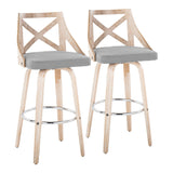 Charlotte - 30" Fixed-Height Barstool (Set of 2) - Gray And Light Gray