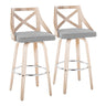 Charlotte - 30" Fixed-Height Barstool (Set of 2) - White Washed Frame