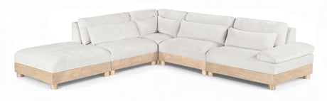 Turin - Chenille Fabric Upholstered Modular Sectional - White