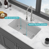 Rectangular Single Bowl Kitchen Sink With Dual Mount Installation - White