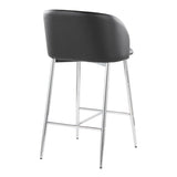 Fran - Fixed-Height Counter Stool (Set of 2) - Silver Metal Base