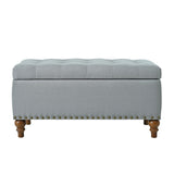Upholstered Ottoman With Storage And Rivet Trim