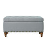 Upholstered Ottoman With Storage And Rivet Trim