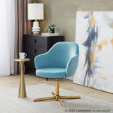 Buena - Swivel Accent Chair - Chrome Gold Metal Base