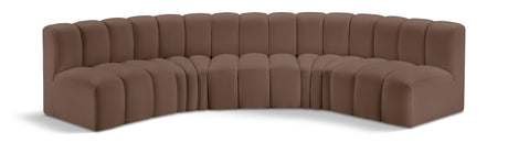 Arc - Faux Leather 5 Piece U-Shaped Modular Sofa