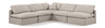 Indulge - Linen 5 Piece Modular Corner Armless Sectional