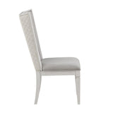 Katia - Hostess Chair Set of 2) - Light Gray Linen & Weathered White