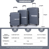 Hardshell Suitcase Double Spinner Wheels Luggage Sets, Lightweight With Tsa Lock, 3 Piece Set