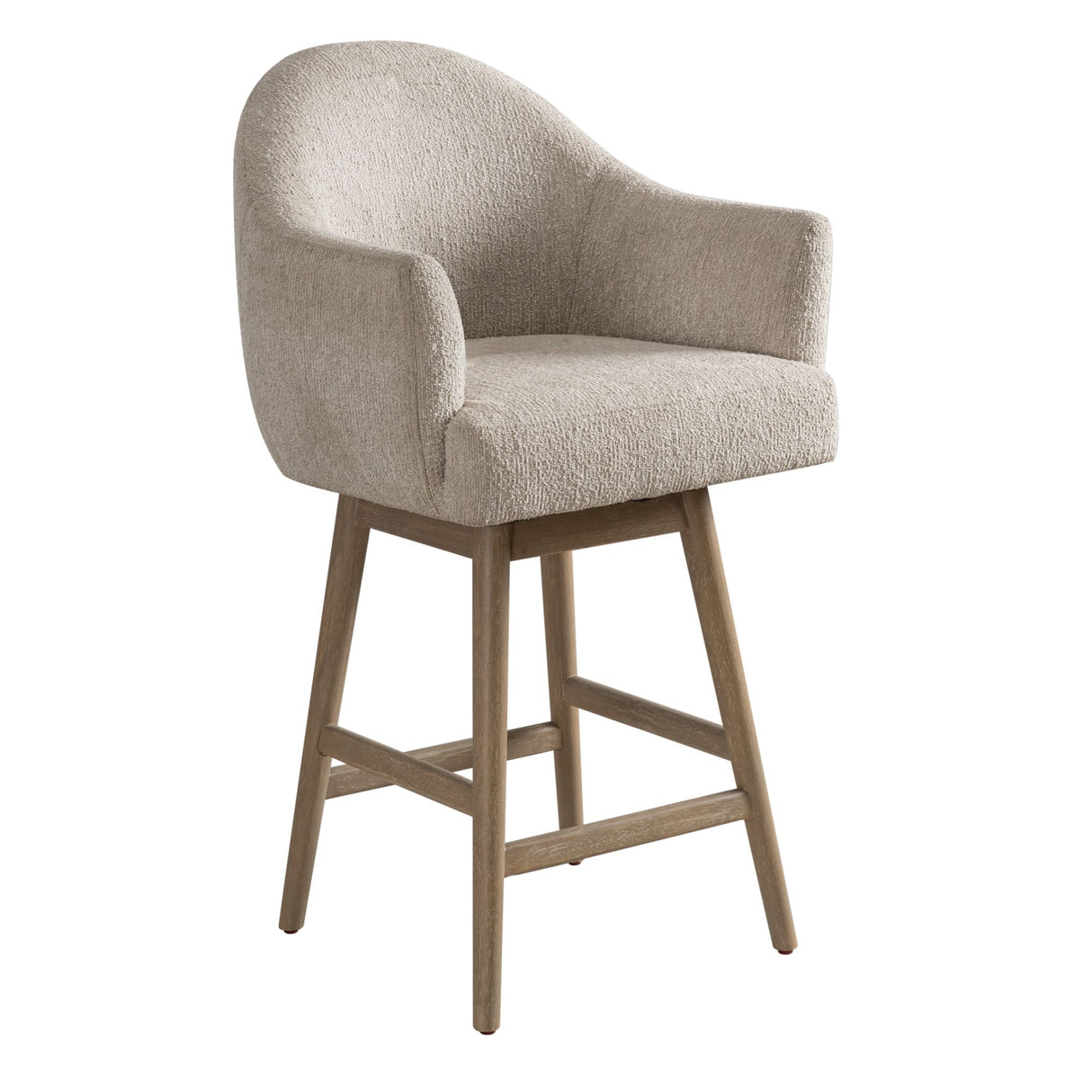 Jaxon - Solid Wood Upholstered 26" Counter Height Swivel Barstool