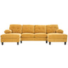 U-Shaped Sectional Sofa 103.5" Black Chenille Fabric Couch With Dual Chaise Lounges, Storage Pockets, Armrest Pillows
