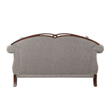 Miyeon - Loveseat With 3 Pillows - Fabric & Cherry