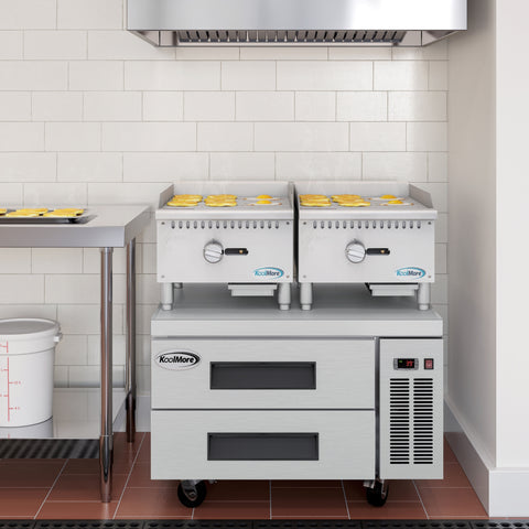 18 in. Natural Gas 1-Burner Griddle with 30,000 BTU in Stainless-Steel (KM-GG1-18M)