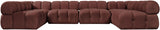 Orin - U-Shaped Velvet 6 Piece Modular Sectional