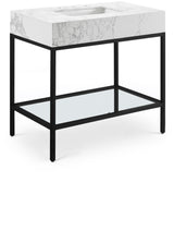 Marmo - Engineered Marble Bathroom Vanity With Black Base