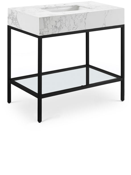 Marmo - Engineered Marble Bathroom Vanity With Black Base