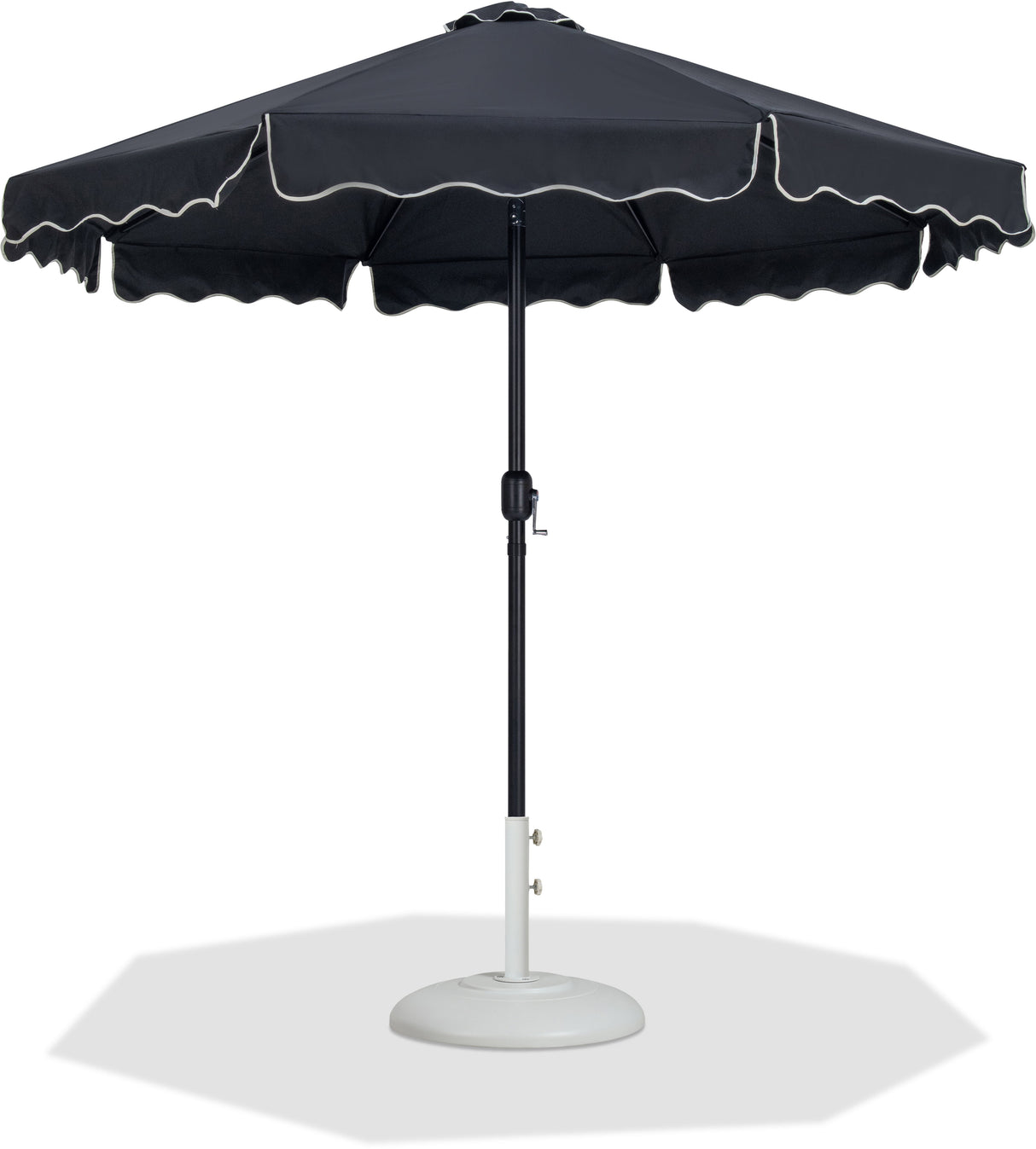 Amalfi - Patio Umbrella - White Base / Black Pole
