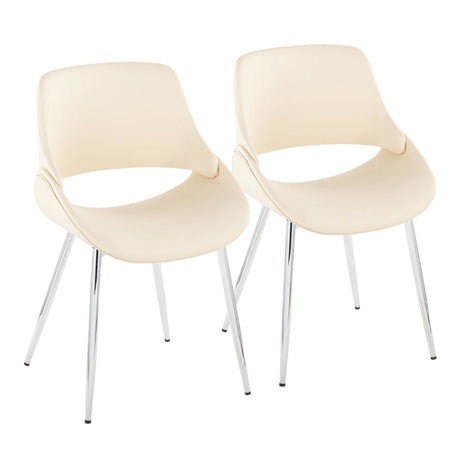 Fabrizzi - Mid-Century Modern Accent / Dining Chair (Set of 2) - Chrome Metal