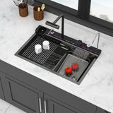 30" Single Bowl Kitchen Sink With Smart LED Faucet