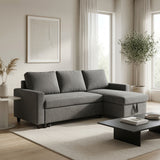 L - Shaped Convertible Sofa Bed With Storage Chaise