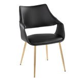 Curvo - High Back Upholstered Chair (Set of 2) - Gold Metal Legs