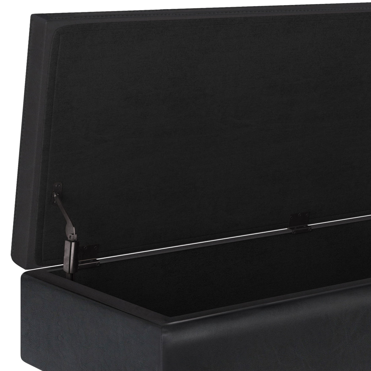 Owen - Rectangular Storage Ottoman - Midnight Black