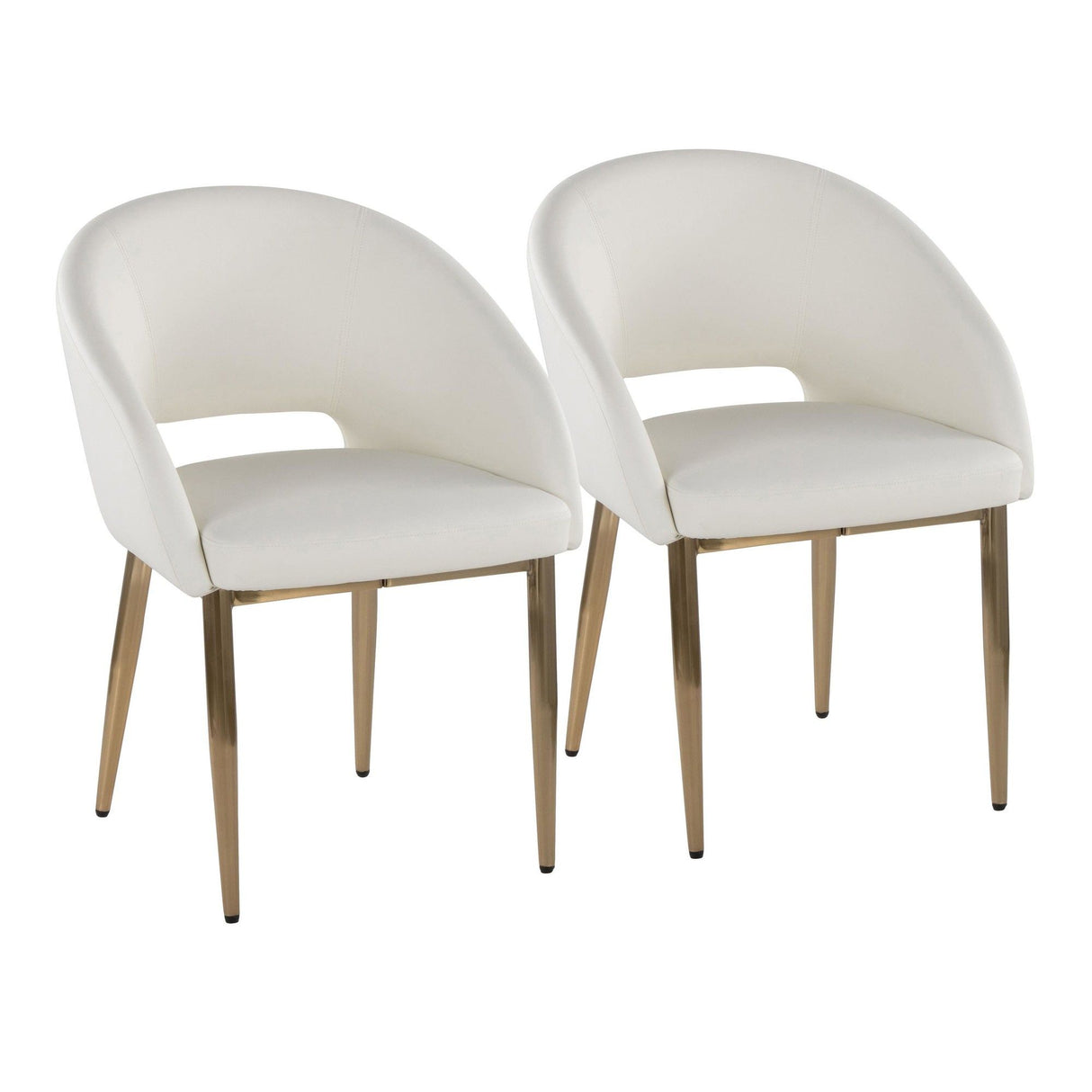 Renee - Upholstered Contemporary Chair (Set of 2) - Gold Metal Legs